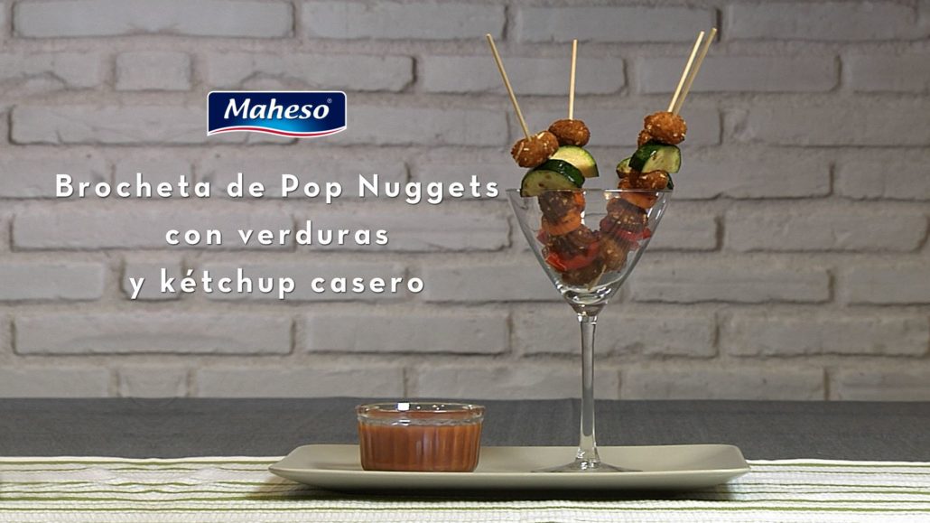 brochetas de nuggets con verduras