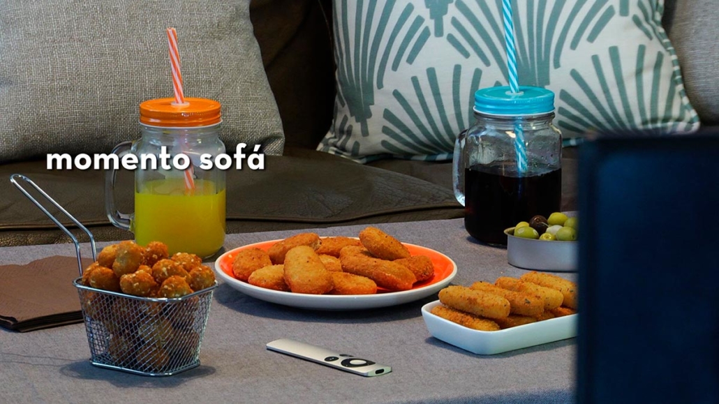 Momento sofá: pop nuggets, fingers mozzarella y nugggets