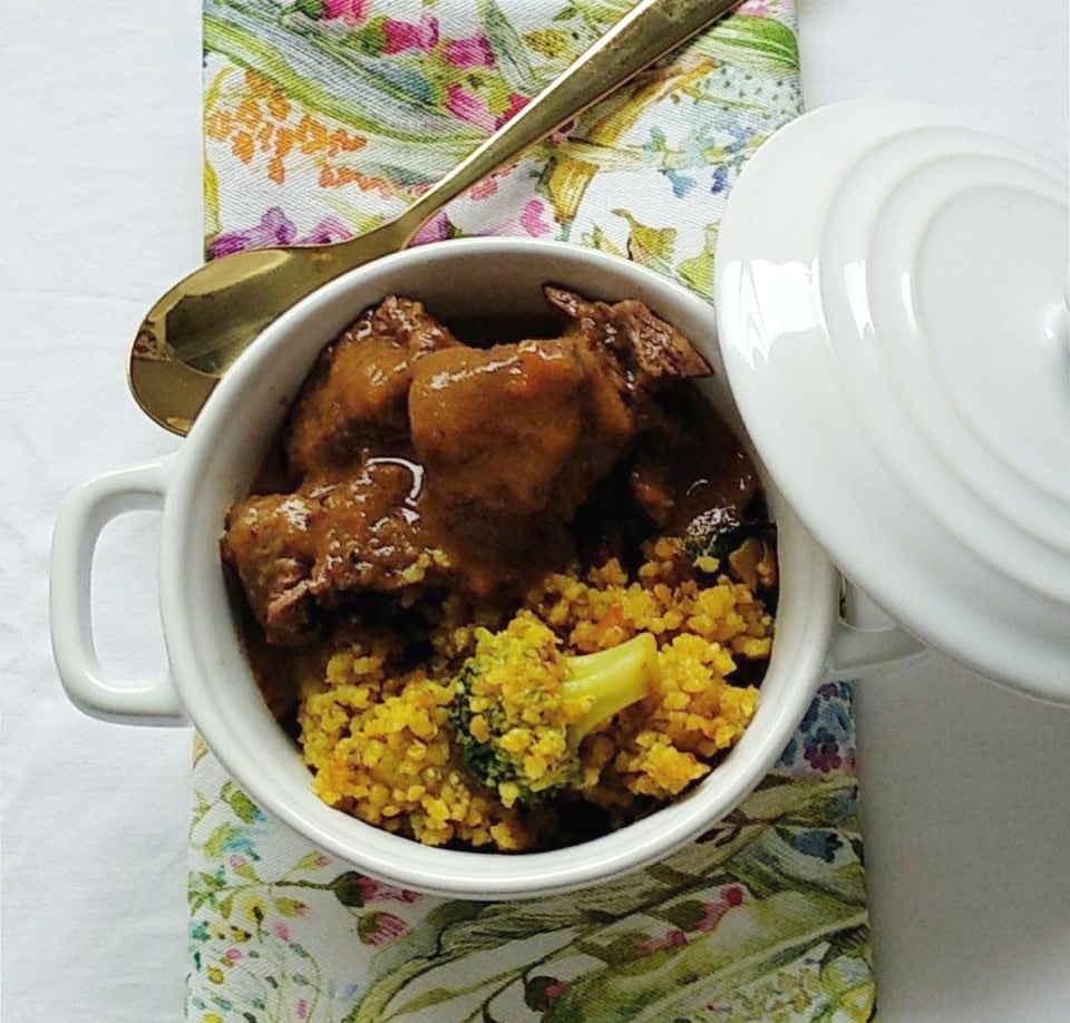 Receta Beef Bourguignon con Couscous con Quinoa y verduras